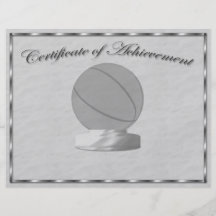 Silver Basketball Certificate of Achievement Flyer