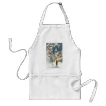 Silver Bells and Church Vintage Christmas Aprons