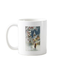 Silver Bells and Church Vintage Christmas Mug