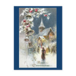 Silver Bells and Church Vintage Christmas Post Cards