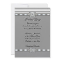 Silver & Black Cocktail Party Invitation Template