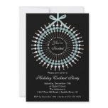 Silver & Blue Ornament Cocktail Christmas Party invitations