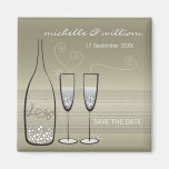 Silver Bubbles Celebration Save The Date Magnet
