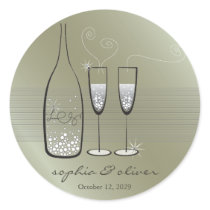 Silver Bubbles Celebration Thank You Label Sticker