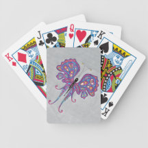 Silver Butterfly Playing Cards