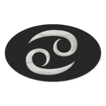 Silver Cancer Oval Sticker