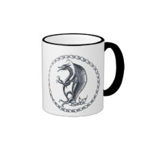 Silver Celtic Dragon Coffee Mug