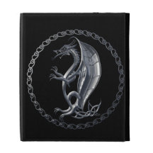 Silver Celtic Dragon iPad Cases