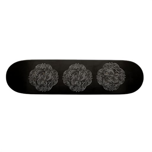 Silver Celtic Emblem Custom Skateboard
