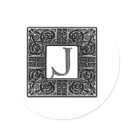 Silver Celtic "J" Monogram stickers
