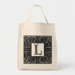Silver Celtic "L" Monogram Tote Bag