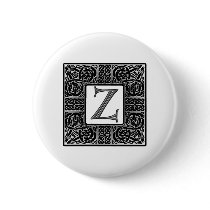 Silver Celtic "Z" Monogram Button