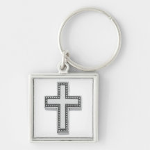 Silver Christian Cross/Easter Key Chains