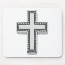 Silver Christian Cross/Easter Mouse Pad