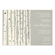 Silver Cloud Birch Tree Wedding Invitations