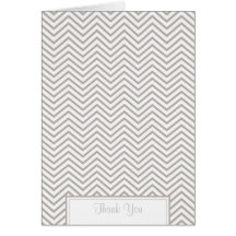 SIlver Cloud Grey Chevron Print Thank You Card