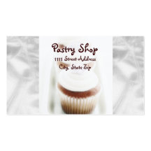 Silver Cupcake Swirl Business Cards