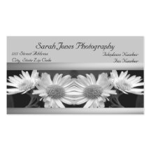 Silver Daisies Background Business Cards
