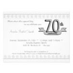 Silver Damask 70th Anniversary Celebration Invite
