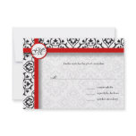 Silver Damask Side Borders Red Trim Wedding