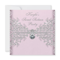 Silver Diamonds Pink Sweet 16 Birthday Party