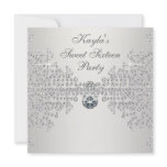 Silver Diamonds White Sweet Sixteen Birthday Party