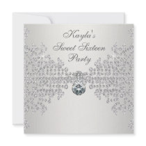 Silver Diamonds White Sweet Sixteen Birthday Party