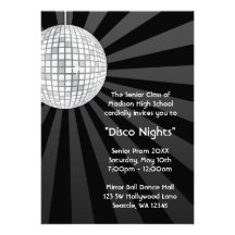Silver Disco Ball Party Dance Prom Formal Personalized Announcement