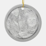 silver dots photo frame ornaments