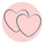 Silver Double Hearts stickers