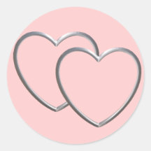Silver Double Hearts Sticker