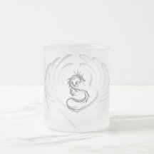 Silver Dragon Heart Mugs