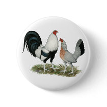 Silver Duckwing Gamefowl Button