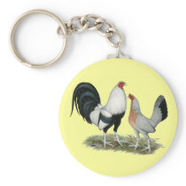 Silver Duckwing Gamefowl Keychain
