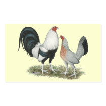 Silver Duckwing Gamefowl Rectangle Stickers