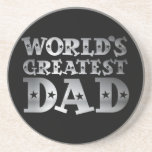 Silver Effect Worlds Greatest Dad Drink Coasters