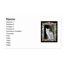 Silver Egyptian Mau Business Card Templates