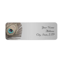 Silver Elegance Peacock Return Address Custom Return Address Labels