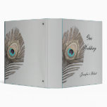 Silver Elegance Peacock Wedding Album 3 Ring Binder
