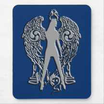 Silver Emboss Serpent Angel Mousepad