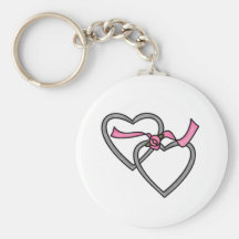 Silver Entwined Hearts Keychain