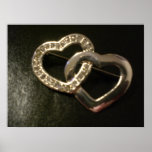 Silver entwined Love Hearts Posters