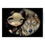 "Silver Eyed Wolf" Greeting Card cards