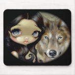 "Silver Eyed Wolf" Mousepad mousepads