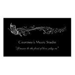 Silver Filigree Butterflies Music Notes Business Card Template