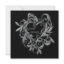 Silver Filigree Heart Sweet 16 Party