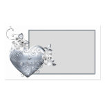 Silver Filigree Heart & White Roses