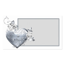 Silver Filigree Heart & White Roses