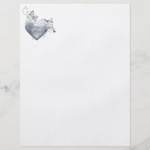Silver Filigree Heart & White Roses Full Colour Flyer