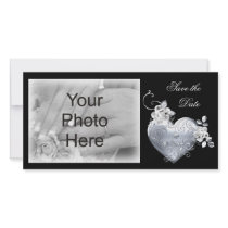Silver Filigree Heart & White Roses